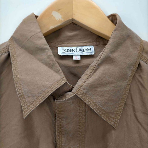 SILVER DREAM ロゴ刺繍 オープンカラー長袖シャツ メンズ JPN:L