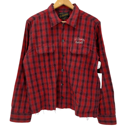 EL RADIALL 開襟チェック柄シャツ チェーンステッチ メンズ JPN:L