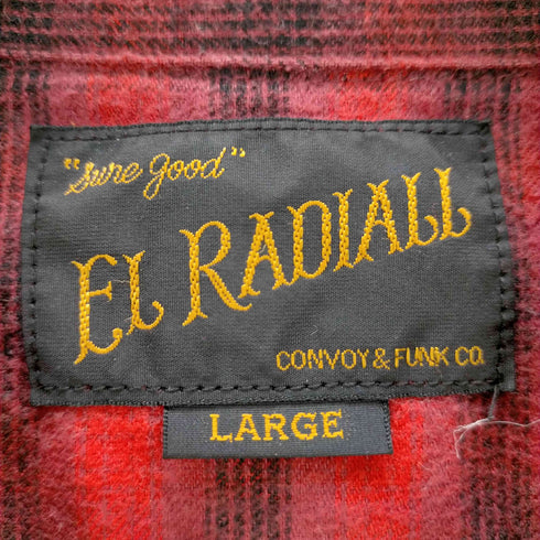 EL RADIALL 開襟チェック柄シャツ チェーンステッチ メンズ JPN:L