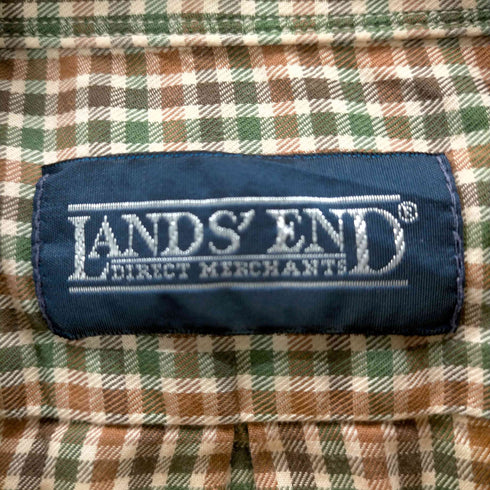 ランズエンド LANDS END 90~00S チェック柄ボタンダウンシャツ メンズ 17 1/2-33