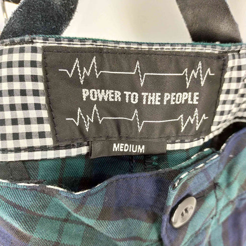 パワートゥザピープル POWER TO THE PEOPLE セットアップ ブラックウォッチ柄 サスペンダー付き メンズ M