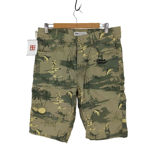 ステューシー Stussy 総柄ショーツ 記念 30周年 メンズ 34