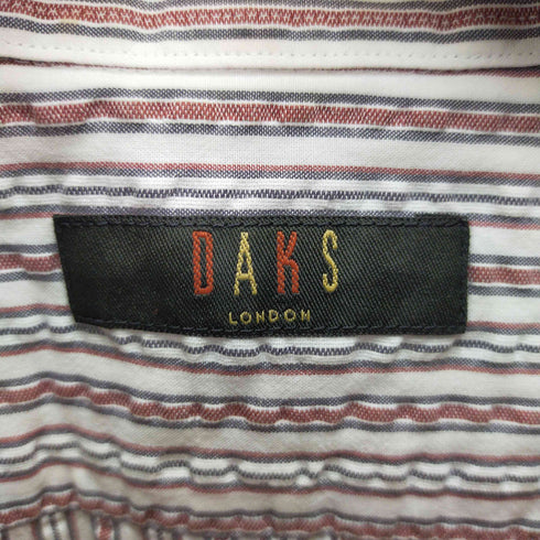 ダックス DAKS ロゴ刺しゅう シアサッカーショートスリーブストライプシャツ メンズ
