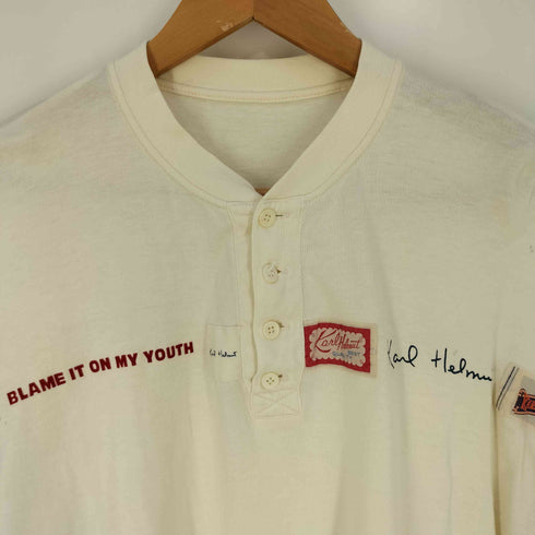 カールヘルム Karl Helmut ロゴパッチ ヘンリーネックカットソー メンズ