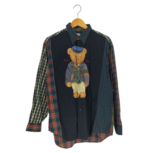 カールヘルム Karl Helmut クマプリント パッチワークチェックシャツ メンズ JPN:M