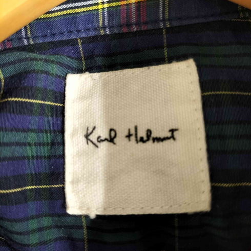 カールヘルム Karl Helmut クマプリント パッチワークチェックシャツ メンズ JPN:M