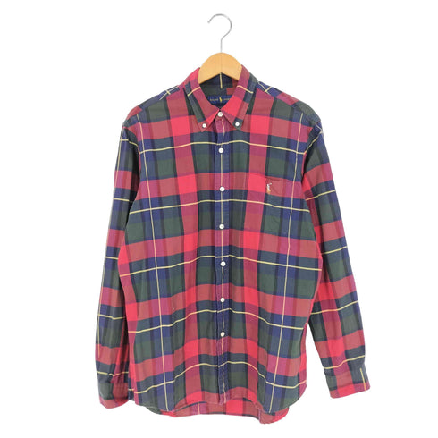 ラルフローレン RALPH LAUREN CLASSIC FIT ポニー刺繍 ボタンダウンチェックシャツ メンズ import:L