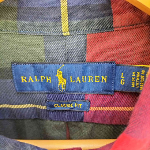 ラルフローレン RALPH LAUREN CLASSIC FIT ポニー刺繍 ボタンダウンチェックシャツ メンズ import:L