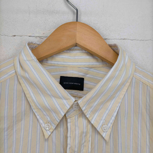 グリーンレーベルリラクシング GREEN LABEL RELAXING パターンストライプ ジャストルーズ ボタンダウン シャツ メンズ JPN:XL
