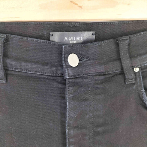 アミリ AMIRI 蛇腹ダメージ加工 ボタンフライ スキニーデニムパンツ メンズ 32