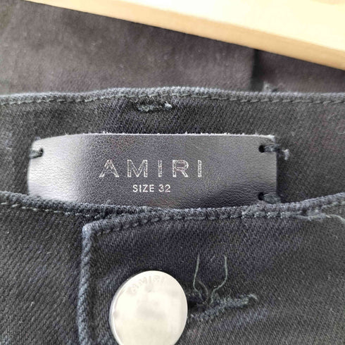 アミリ AMIRI 蛇腹ダメージ加工 ボタンフライ スキニーデニムパンツ メンズ 32