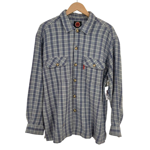 ラッキーストライク LUCKY STRIKE フラップポケット チェック レギュラーカラーシャツ メンズ import:L