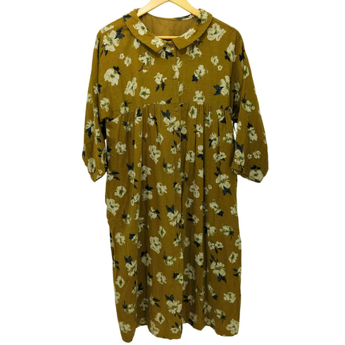 ELLIFE 七分袖 花柄シャツワンピース レディース FREE