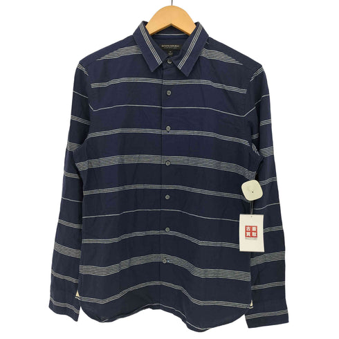 バナナリパブリック BANANA REPUBLIC リネン混 ボーダー L/S シャツ メンズ import:M