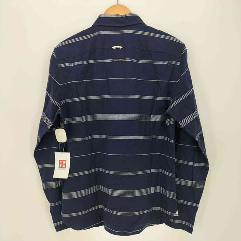 バナナリパブリック BANANA REPUBLIC リネン混 ボーダー L/S シャツ メンズ import:M