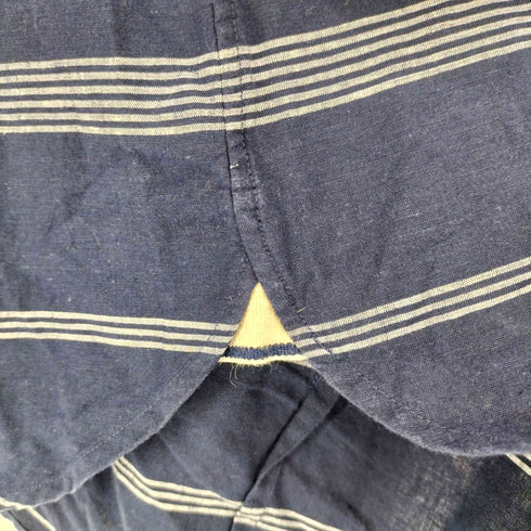 バナナリパブリック BANANA REPUBLIC リネン混 ボーダー L/S シャツ メンズ import:M