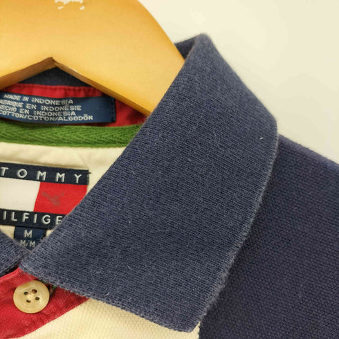 トミーヒルフィガー TOMMY HILFIGER 90S ストライプ 鹿の子 S/S ポロシャツ メンズ import:M