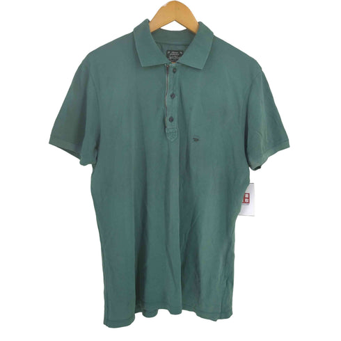 ディーゼルインダストリー Diesel Industry 00s MADE IN BULGARIA ハーフジップ 隠しボタン コットンS/Sポロシャツ メンズ import:XL