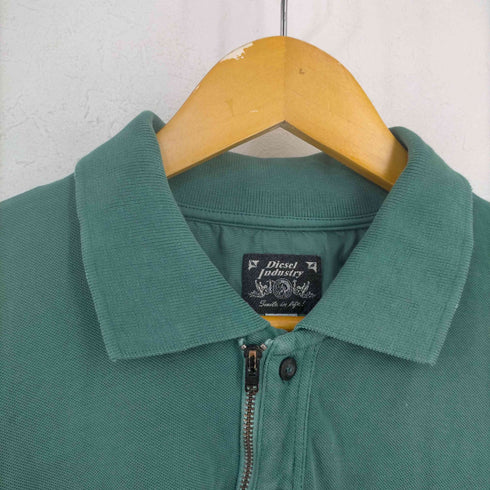 ディーゼルインダストリー Diesel Industry 00s MADE IN BULGARIA ハーフジップ 隠しボタン コットンS/Sポロシャツ メンズ import:XL