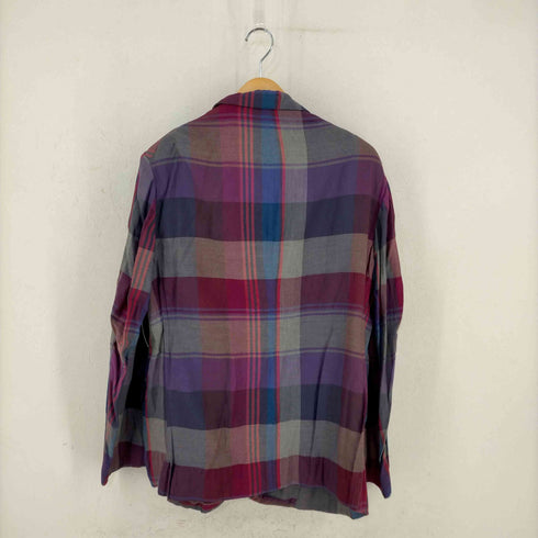 ヨウジヤマモトプールオム Yohji Yamamoto POUR HOMME 96SS 花と少年期 コレクションピース レーヨンチェック3Bテーラードジャケット メンズ JPN:S