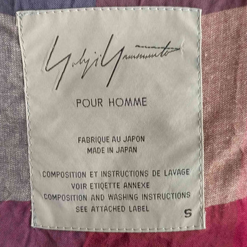 ヨウジヤマモトプールオム Yohji Yamamoto POUR HOMME 96SS 花と少年期 コレクションピース レーヨンチェック3Bテーラードジャケット メンズ JPN:S