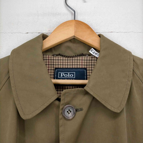 ポロバイラルフローレン Polo by RALPH LAUREN MADE IN ITALY 一枚袖 裏地チェック地 コットンステンカラーコート メンズ