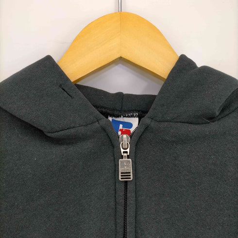 ラッセルアスレチック RUSSELL ATHLETIC 90s トリコ刺繍タグ USA製 ボックス ジップアップフーディー 短丈 メンズ import:M
