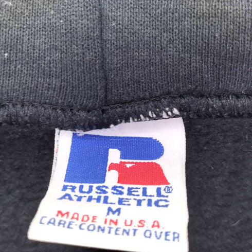 ラッセルアスレチック RUSSELL ATHLETIC 90s トリコ刺繍タグ USA製 ボックス ジップアップフーディー 短丈 メンズ import:M