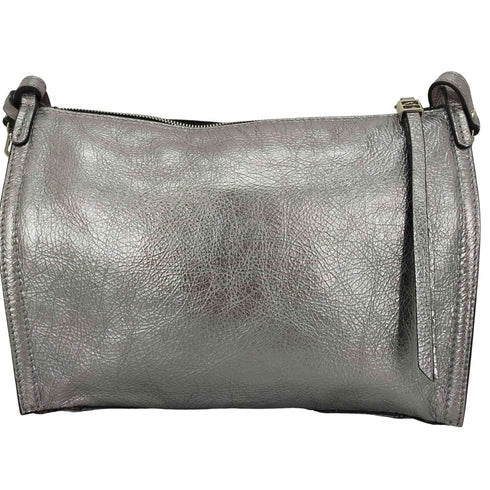 ジャンニキャリーニ GIANNI CHIARINI メタリックシルバーショルダーバッグ サコッシュ レディース
