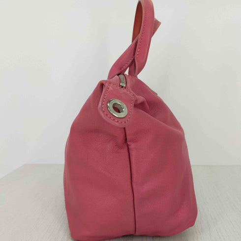 ロンシャン LONGCHAMP エンボスロゴレザーハンドバッグ レディース