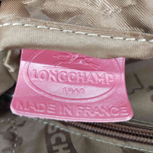 ロンシャン LONGCHAMP エンボスロゴレザーハンドバッグ レディース