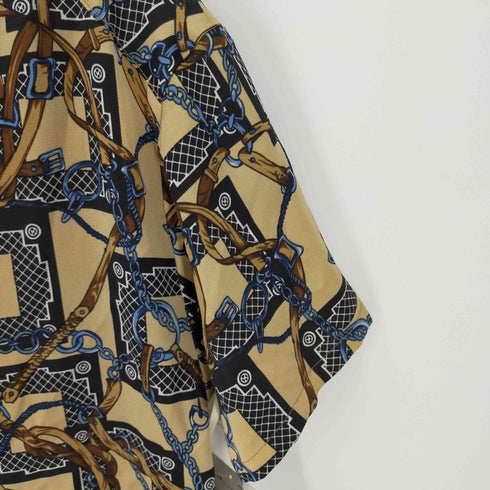 オープンカラー総柄シャツ クロップド丈 レディース FREE