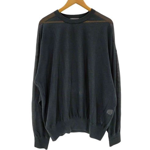 アダムエロペ Adam et Rope シア― クルーネックコットンニット メンズ