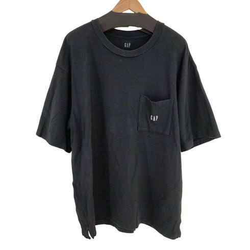 ギャップ Gap 23SS JPN SS OV PIQU - TRUE BLACK フロントロゴ刺繍Tシャツ メンズ JPN:L