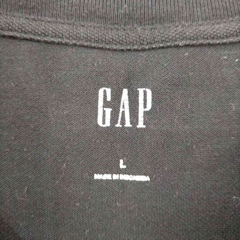 ギャップ Gap 23SS JPN SS OV PIQU - TRUE BLACK フロントロゴ刺繍Tシャツ メンズ JPN:L