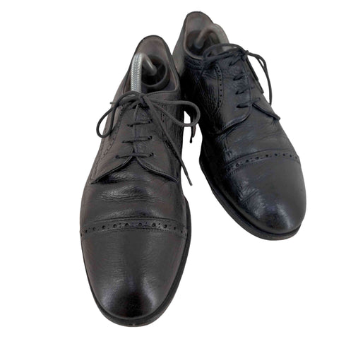 Browns MADE IN ITALY パンチドキャップ 4ホールシボ革レザーシューズ VERO CUOIO メンズ EUR:43