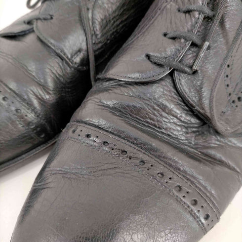 Browns MADE IN ITALY パンチドキャップ 4ホールシボ革レザーシューズ VERO CUOIO メンズ EUR:43