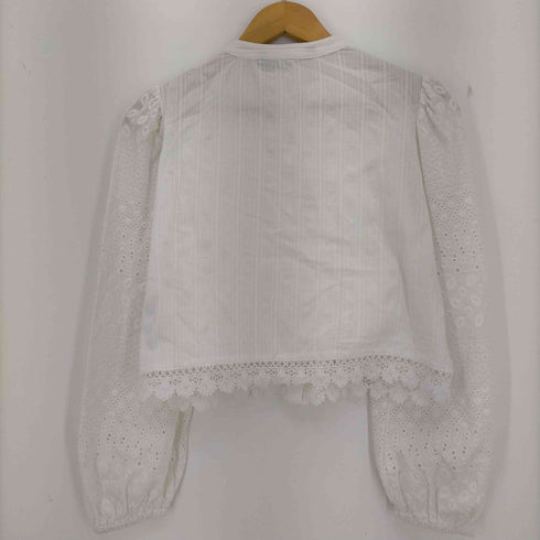 ザラ ZARA カットワーク刺繍入りシャツ レディース import:XS