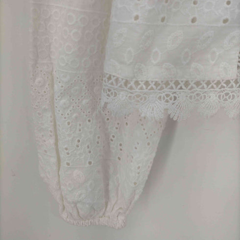 ザラ ZARA カットワーク刺繍入りシャツ レディース import:XS