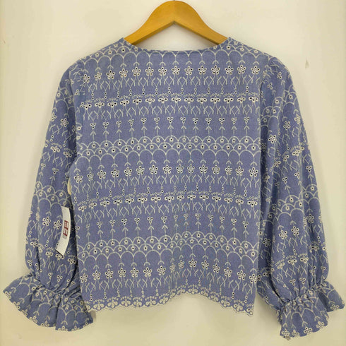ザラ ZARA 刺繍 パフスリーブブラウス レディース import:M
