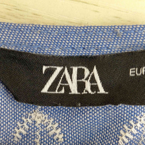 ザラ ZARA 刺繍 パフスリーブブラウス レディース import:M