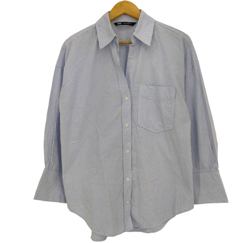 ザラ ZARA ストライプ長袖シャツ レディース import:XS