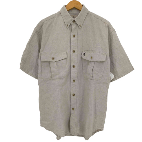 BROWNING フラップポケット ボタンダウン リネン 半袖シャツ メンズ import:M