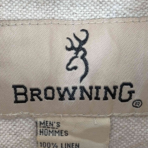 BROWNING フラップポケット ボタンダウン リネン 半袖シャツ メンズ import:M