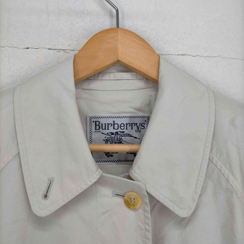 バーバリーズ BURBERRYS 裏地ロゴ柄 ステンカラーコート レディース