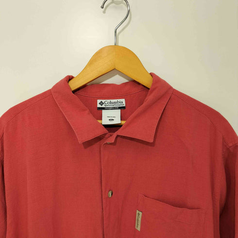 コロンビアスポーツウェア Columbia Sportswear ビッグティーザーシャツ 総シルク 背面刺繍オーバーサイズ半袖シャツ メンズ XL