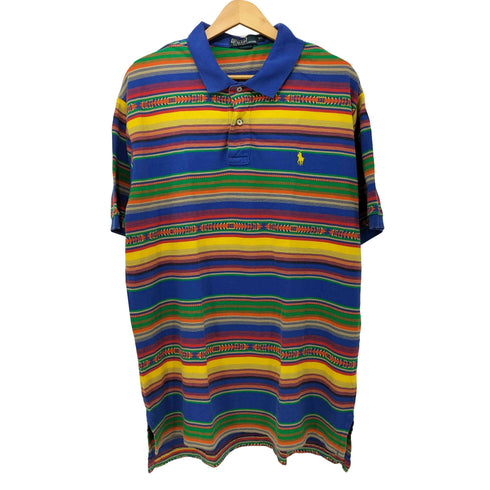 ポロバイラルフローレン Polo by RALPH LAUREN ネイティブ柄 ポニー刺繍半袖ポロシャツ メンズ XL
