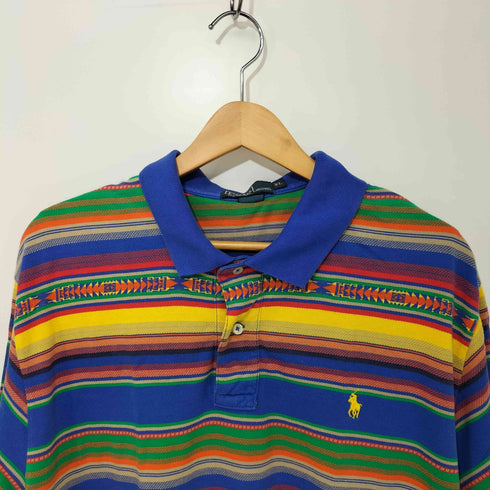 ポロバイラルフローレン Polo by RALPH LAUREN ネイティブ柄 ポニー刺繍半袖ポロシャツ メンズ XL