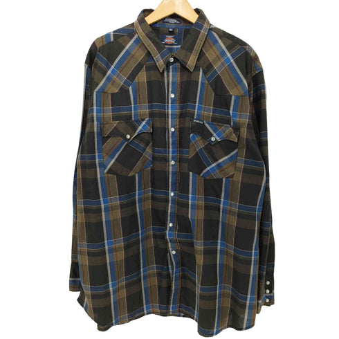 ディッキーズ Dickies オーバーサイズ マドラスチェック長袖ウエスタンシャツ メンズ 2XL