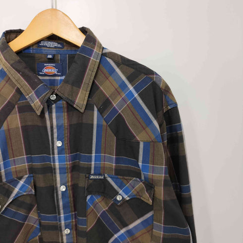 ディッキーズ Dickies オーバーサイズ マドラスチェック長袖ウエスタンシャツ メンズ 2XL